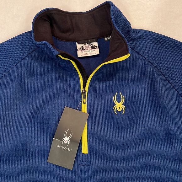 Spyder Blue Outbound 1/2 Zip Mid Weight Core Sweater Sweatshirt Jacket Men 2XL - Picture 4 of 7